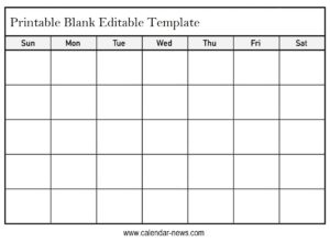 Free Blank Calendar Printable