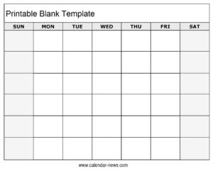 Blank 2020 Calendar