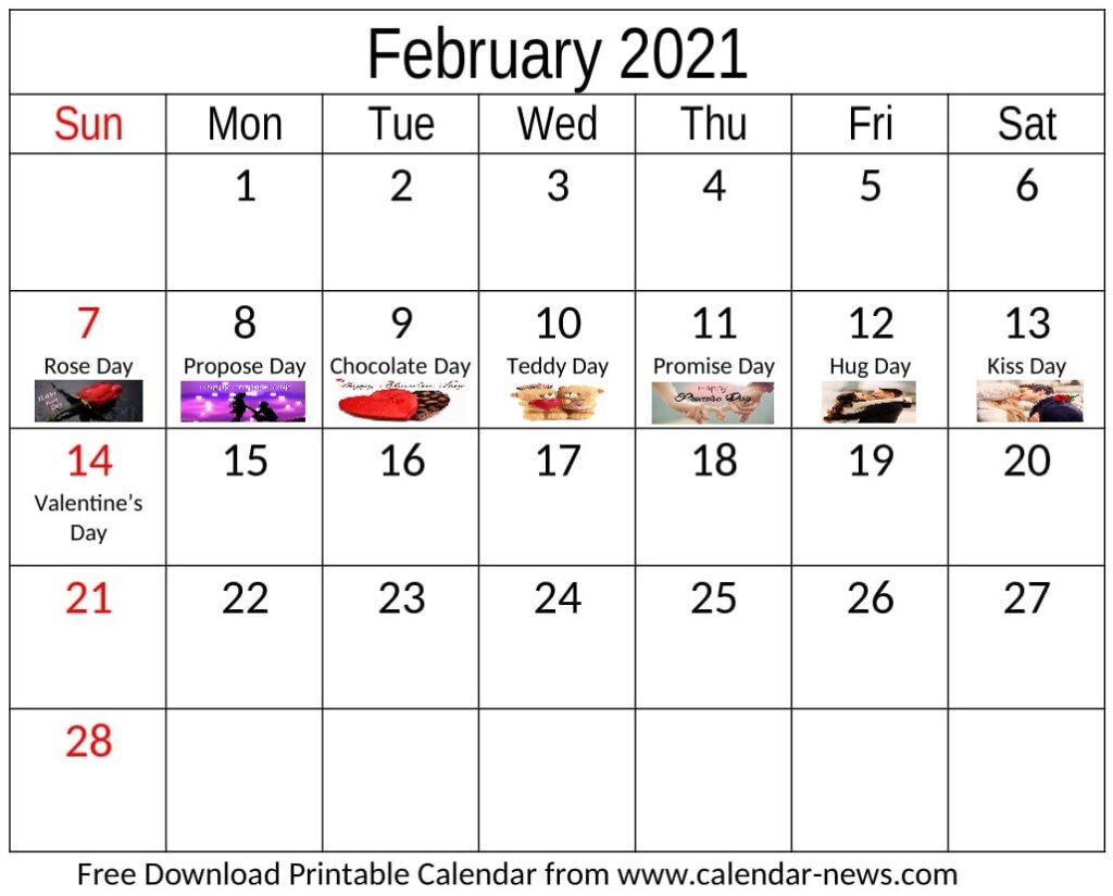 2021 February Calendar